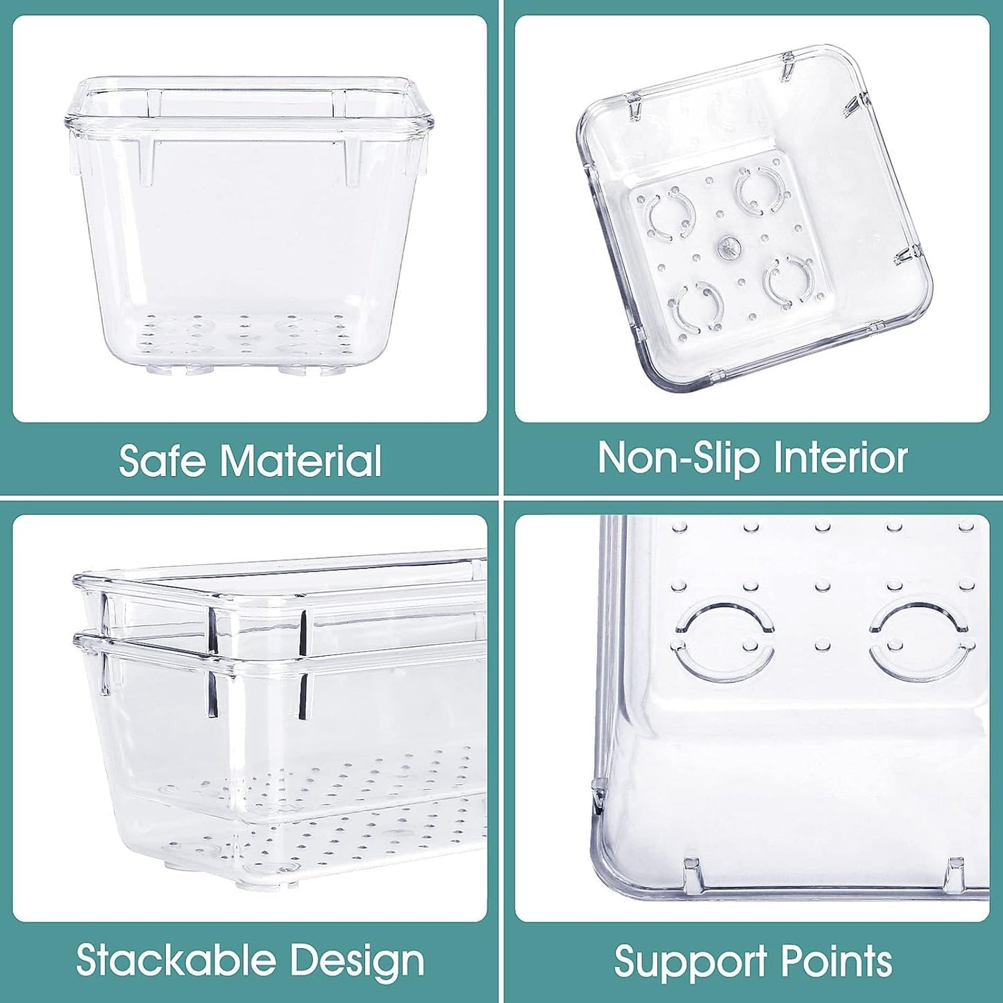 WOWBOX 25 PCS Clear Plastic Drawer Organizer Set